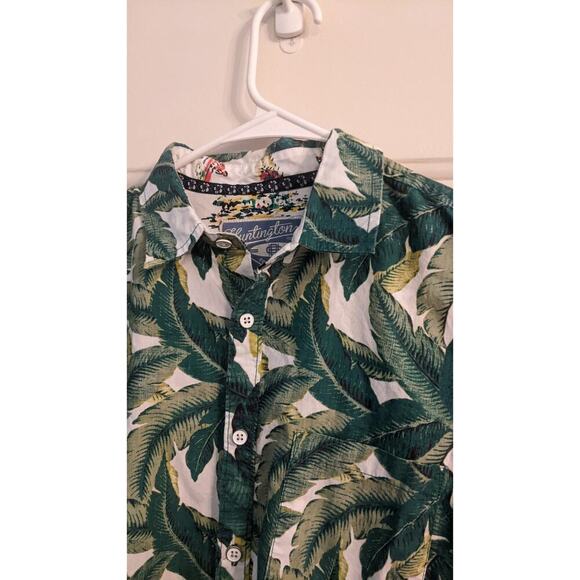 Huntington Beach Club Vintage Palm Leaf Button Down Shirt Medium - Picture 4 of 10